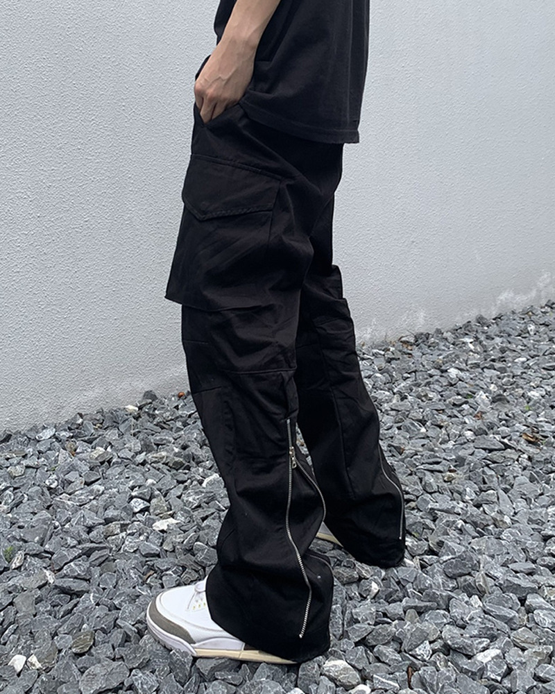 Men'S Black Cargo Pants - Y2K Grunge, 90S Hip Hop, Retro Style, Gothic Y2K, Summer Y2K