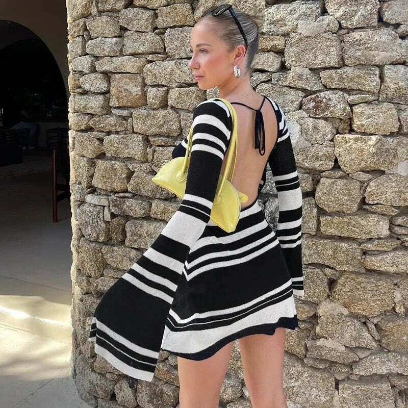 Menari Knitted Mini Dress - Y2K Summer, 90S Grunge, Retro Style, Y2K Party & Club Outfits