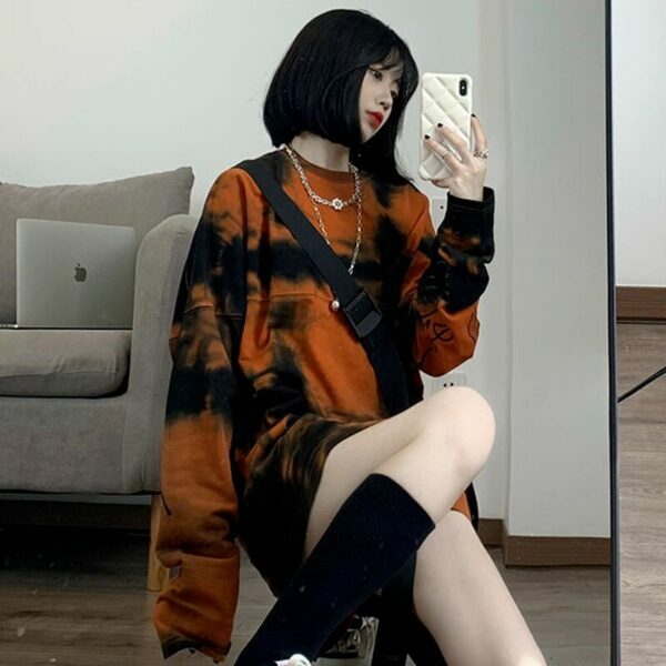 Natalia Tie Dye Long Sleeve Shirt - Y2K Summer, 90S Grunge, Retro Style, Pastel Goth, Y2K Fashion