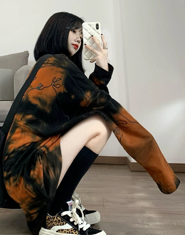 Natalia Tie Dye Long Sleeve Shirt - Y2K Summer, 90S Grunge, Retro Style, Pastel Goth, Y2K Fashion