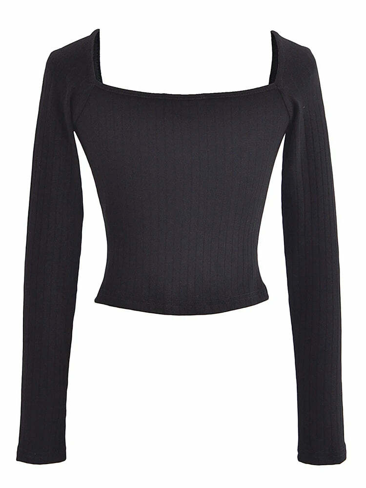 Nera Knitted Crop Top - Y2K Summer Grunge, 90S Fashion, Retro Style, Baby Tees, Y2K Club