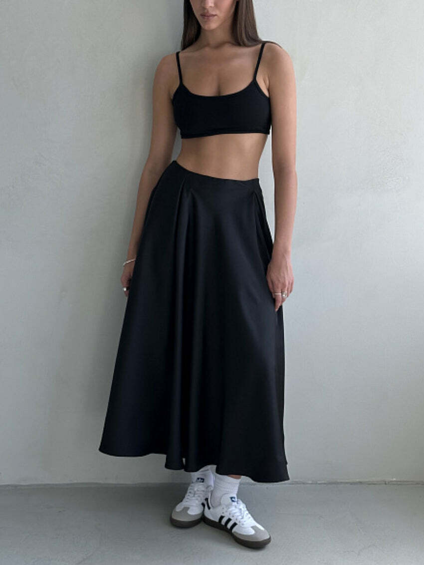 Nevaeh Maxi Skirt - Y2K Summer Grunge Outfit, 90S Fashion, Retro Style, Pastel Goth Vibes