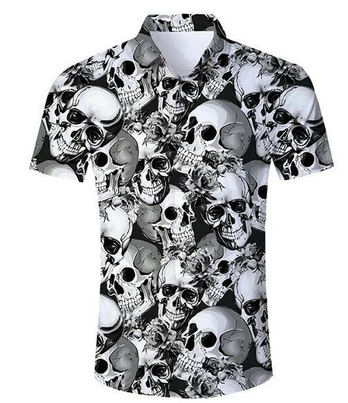 Nevaeh Y2K Skull Shirt - Grunge, 90S, Retro, Gothic, Summer, Party, Club, Popstar Outfit