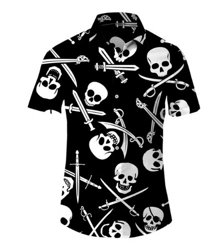 Nevaeh Y2K Skull Shirt - Grunge, 90S, Retro, Gothic, Summer, Party, Club, Popstar Outfit