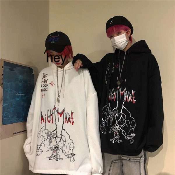 Nightmare Hoodie - Y2K Grunge & 90S Fashion, Retro Goth, Perfect For Y2K Summer & Party Outfits