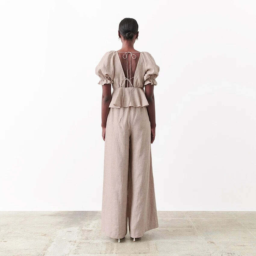 Nika Linen Set - Y2K Summer & 90S Fashion Outfit | Grunge, Retro, Pastel Goth, Baby Tees, Y