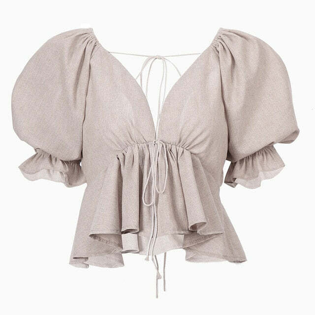 Nika Linen Set - Y2K Summer & 90S Fashion Outfit | Grunge, Retro, Pastel Goth, Baby Tees, Y