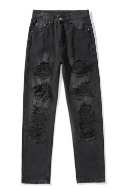 Nora Distressed Grunge Jeans - Y2K Summer, 90S Fashion, Retro Style, Y2K Club & Party Outfits