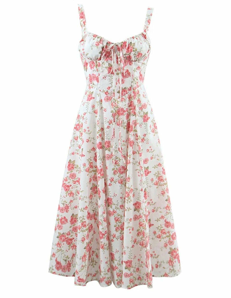 Nura Midi Dress - Y2K Summer Grunge Outfit, 90S Fashion, Retro Style, Pastel Goth Vibes