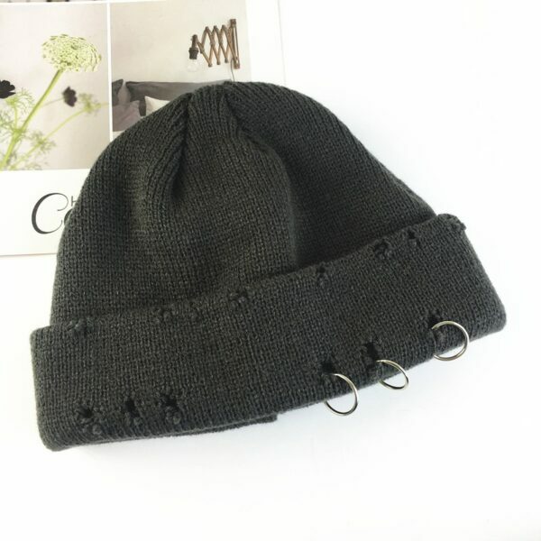 Ollie Grunge Beanie - Y2K Summer, 90S Fashion, Retro Style, Gothic Y2K, Pastel Goth Out