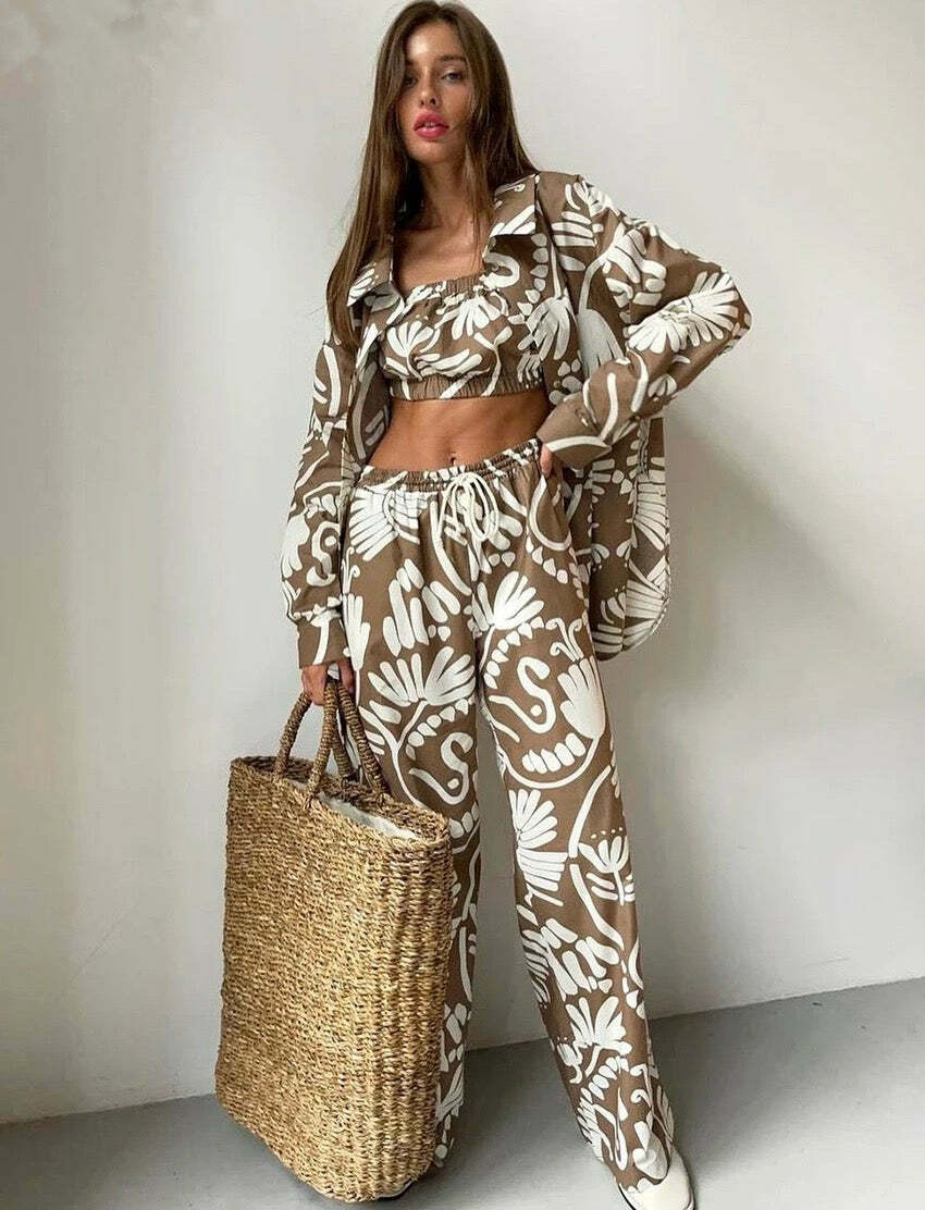 Payton Three Piece Set: Y2K Summer Grunge Outfit - 90S Fashion, Retro Style, Y2K Club & Party Look