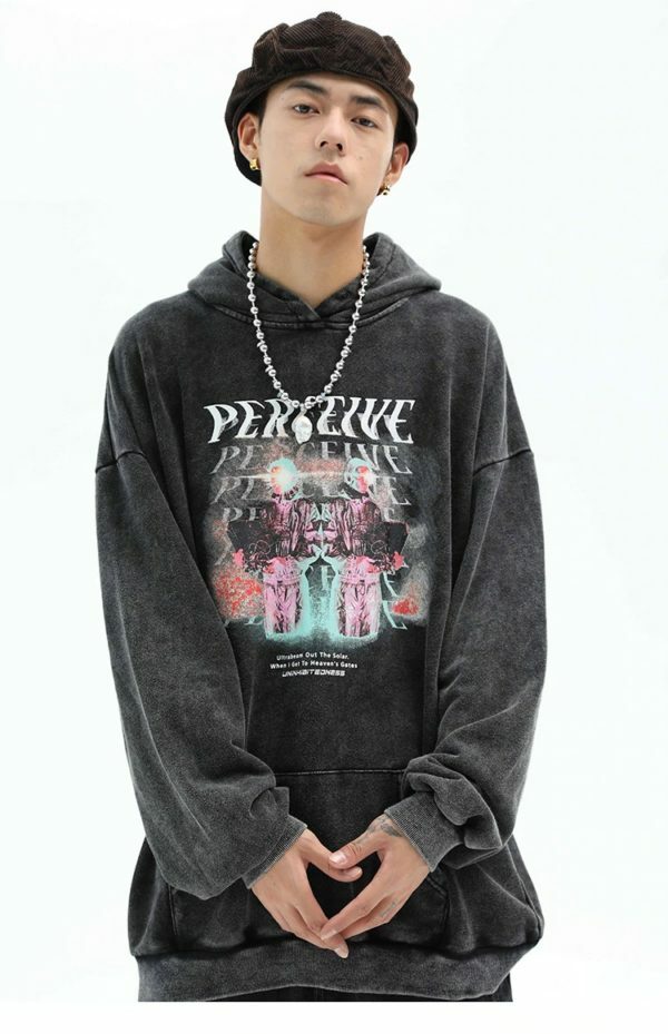 Perceived Hoodie - Y2K Grunge, 90S Fashion, Retro Style, Y2K Summer & Party Outfits