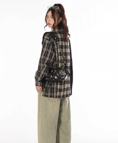 Piper Patchwork Long-Sleeve Shirt - Y2K Grunge, 90S Fashion, Retro Style, Summer Y2K Outfits