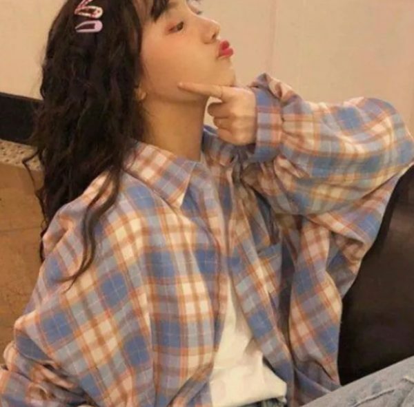 Raelynn Women Plaid Long Sleeve - Y2K Grunge 90S Fashion, Retro Summer Outfits, Y2K Club Style