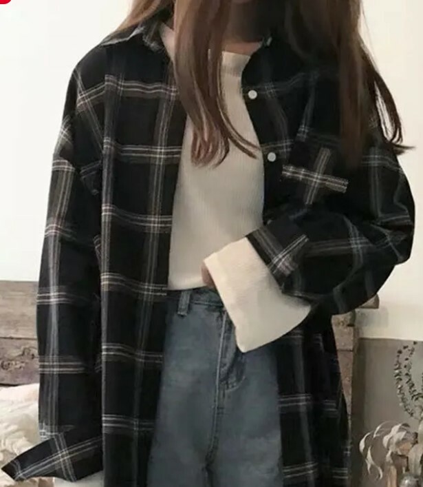 Raelynn Women Plaid Long Sleeve - Y2K Grunge 90S Fashion, Retro Summer Outfits, Y2K Club Style