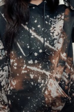 Renata Bleached Hoodie - Y2K Summer Grunge, 90S Retro, Pastel Goth, Y2K Club & Party Outfits