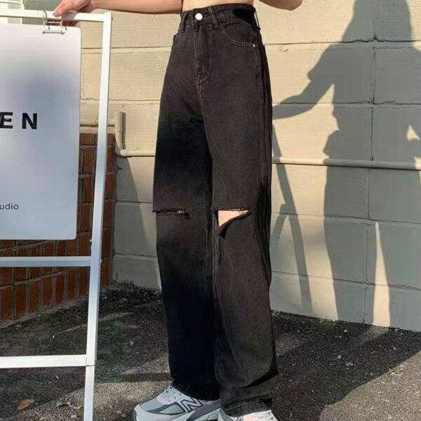Ruby Grunge Ripped Jeans - Y2K Summer, 90S Fashion, Retro Style, Gothic Y2K, Y2K Club Out