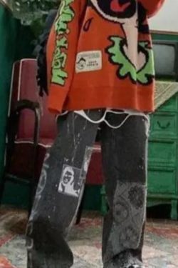 Sadie Baggy Patchwork Jeans - Y2K Grunge, 90S Retro, Summer Outfits, Y2K Fashion Essentials