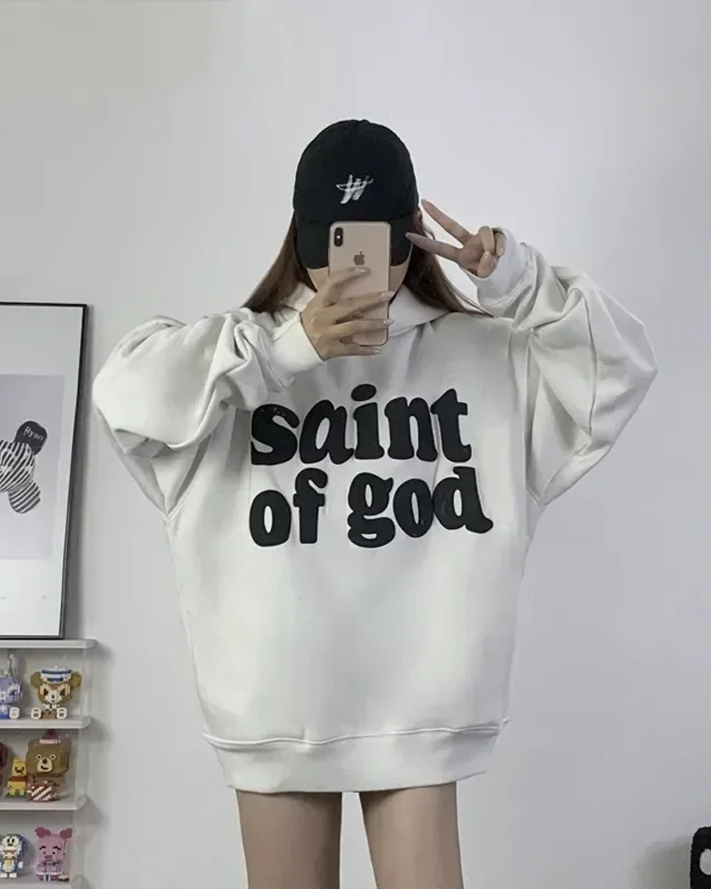 Saint Of God Hoodie - Y2K Summer Grunge, 90S Retro, Gothic Y2K, Pastel Goth, Y2K