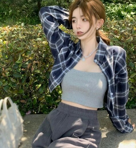 Samantha Long Sleeve Cropped Blouse - Y2K Summer, 90S Grunge, Retro, Pastel Goth, Y2K Party
