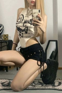 Sexy Y2K Bandage Denim Shorts - Retro 90S Grunge, Harajuku Streetwear, Punk Gothic Summer Fashion