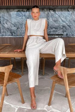 Shilo Linen Set - Y2K Summer & 90S Grunge Outfits, Retro Style, Y2K Party & Club Fashion