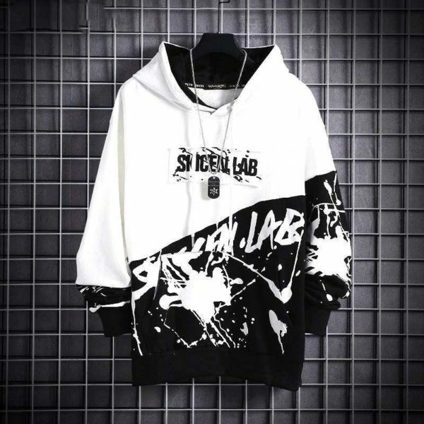 Skicen Lab Y2K Grunge Hoodie - 90S Retro Summer Outfit, Pastel Goth, Y2K Club & Party Fashion