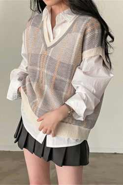 Solene Knitted Vest - Y2K Summer Grunge, 90S Retro Style, Y2K Club & Party Outfits