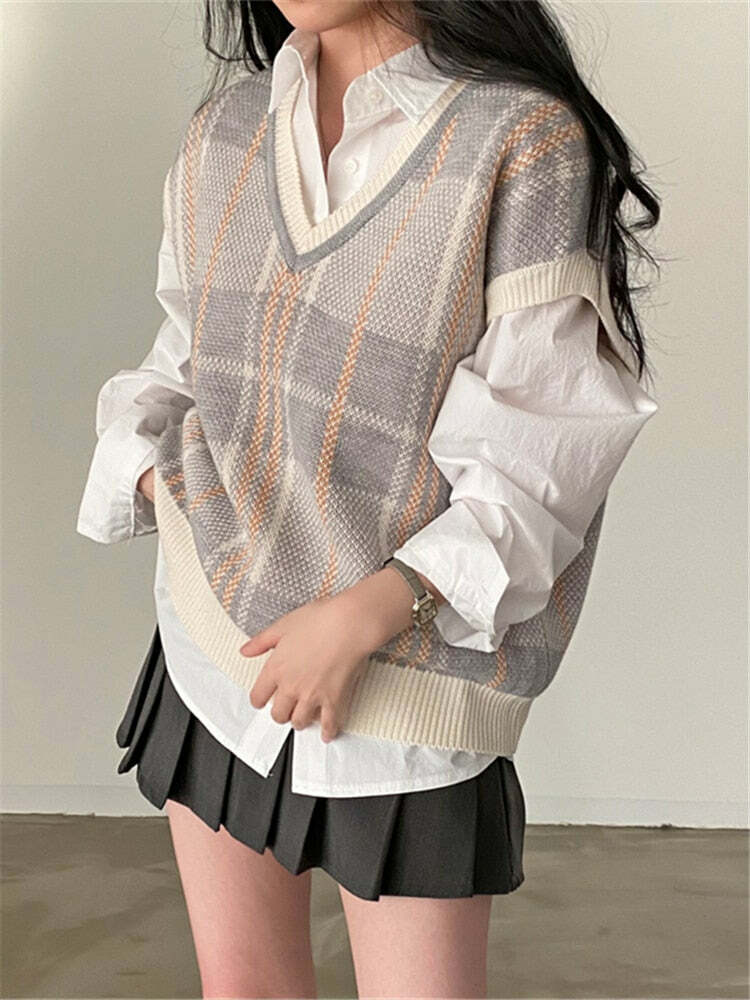 Solene Knitted Vest - Y2K Summer Grunge, 90S Retro Style, Y2K Club & Party Outfits