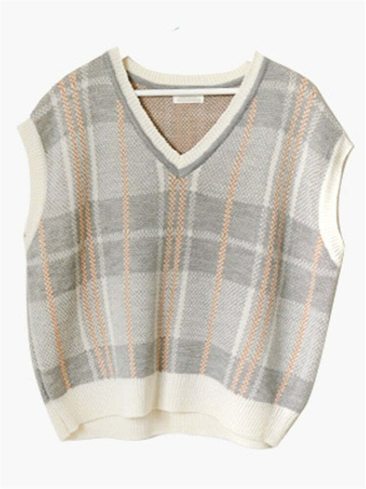 Solene Knitted Vest - Y2K Summer Grunge, 90S Retro Style, Y2K Club & Party Outfits