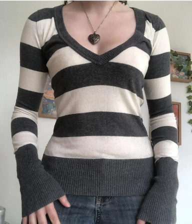 Sophia Striped Long Sleeve Top - Y2K Summer, 90S Fashion, Grunge, Retro, Pastel Goth Outfit