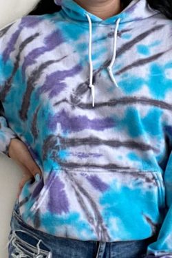 Supernova Tie Dye Hoodie - Y2K Summer Grunge, 90S Retro, Pastel Goth, Y2K Club & Party Outfits