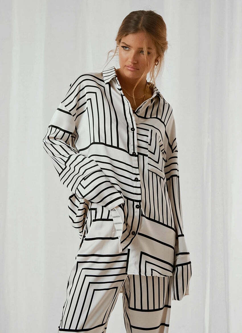 Tokyo Striped Set - Y2K Summer & 90S Fashion, Grunge Outfits, Retro Style, Y2K Club & Party