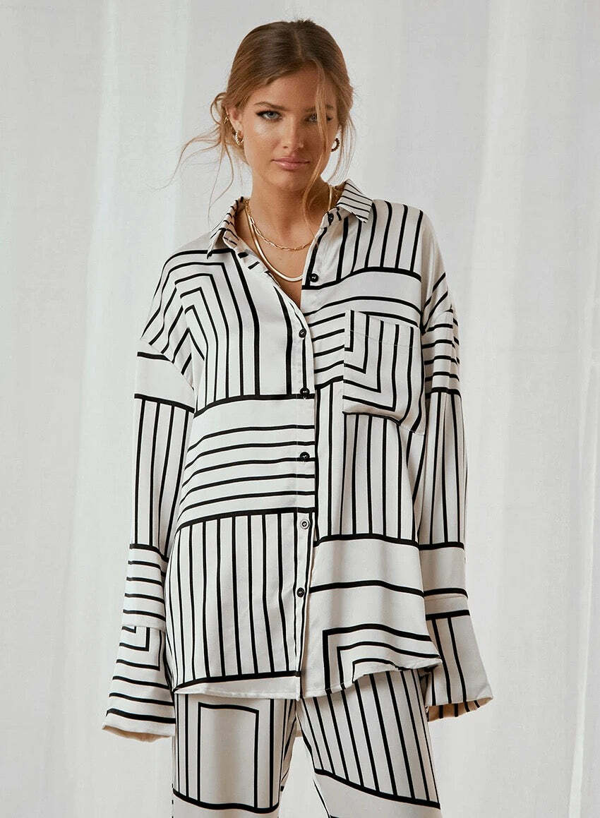 Tokyo Striped Set - Y2K Summer & 90S Fashion, Grunge Outfits, Retro Style, Y2K Club & Party