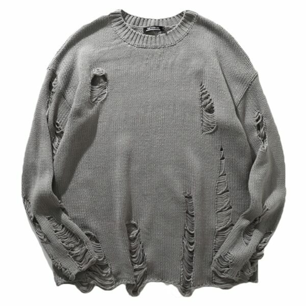 Una Distressed Sweater - Y2K Grunge, 90S Fashion, Retro Style, Summer Y2K Outfits, Gothic Y2