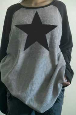 Valerie Long Sleeve Star Top - Y2K Summer, 90S Grunge, Retro, Pastel Goth, Y2K Party Outfit