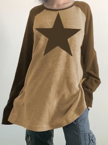 Valerie Long Sleeve Star Top - Y2K Summer, 90S Grunge, Retro, Pastel Goth, Y2K Party Outfit