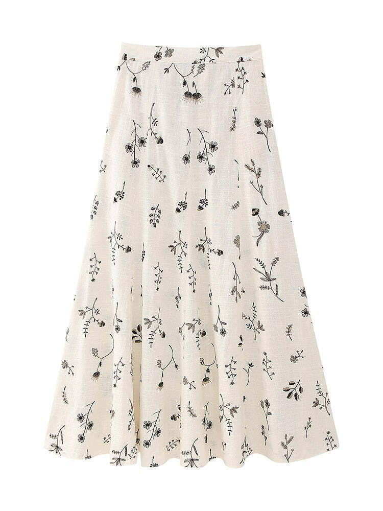 Victoria Midi Skirt - Y2K Summer Grunge Outfit, 90S Fashion, Retro Style, Pastel Goth Vibes