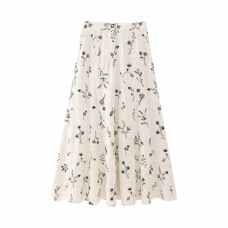 Victoria Midi Skirt - Y2K Summer Grunge Outfit, 90S Fashion, Retro Style, Pastel Goth Vibes