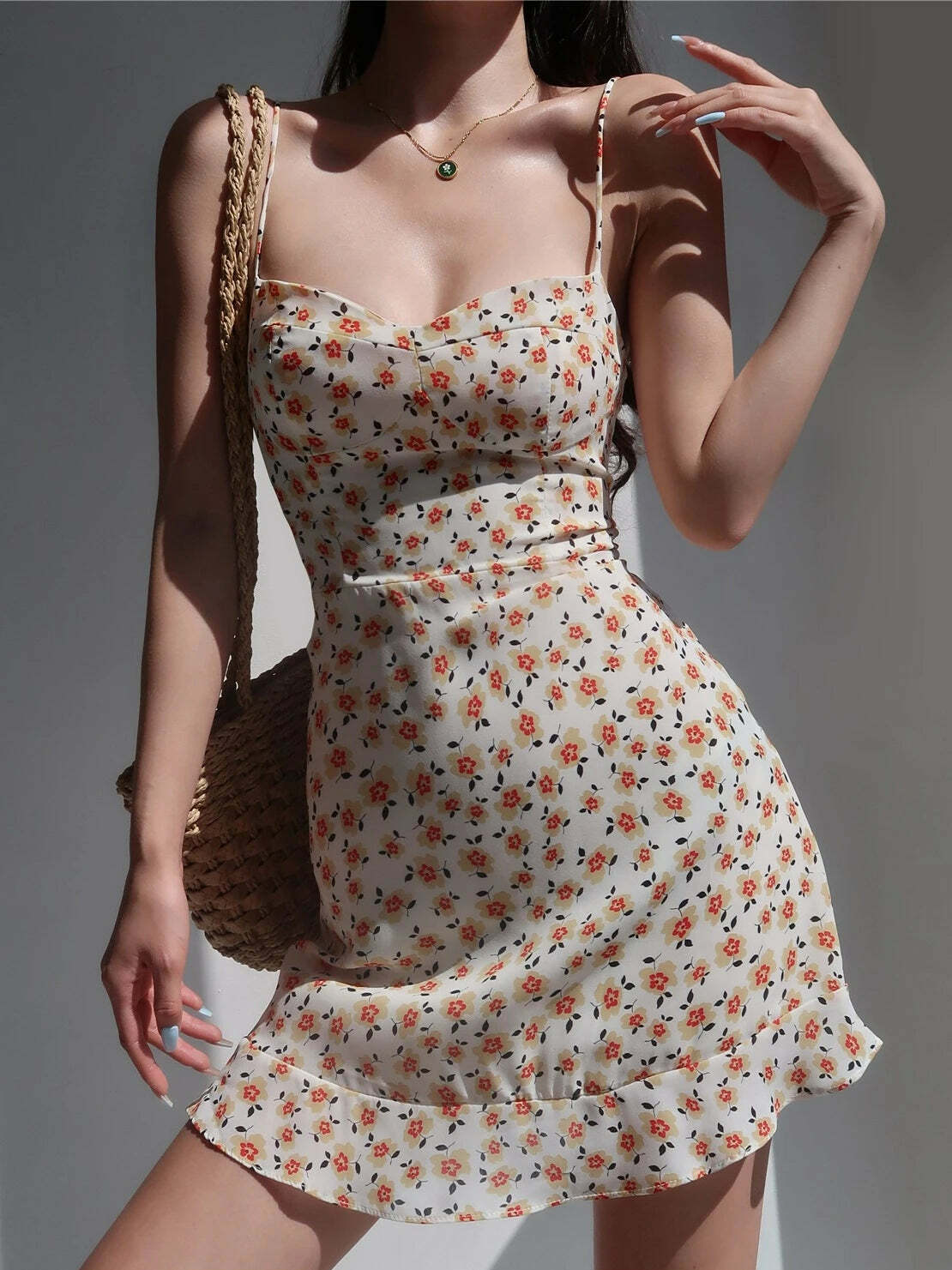 Vintage Flower Y2K Summer Dress - Sleeveless Mini Beach Outfit, Retro 90S Grunge Fashion