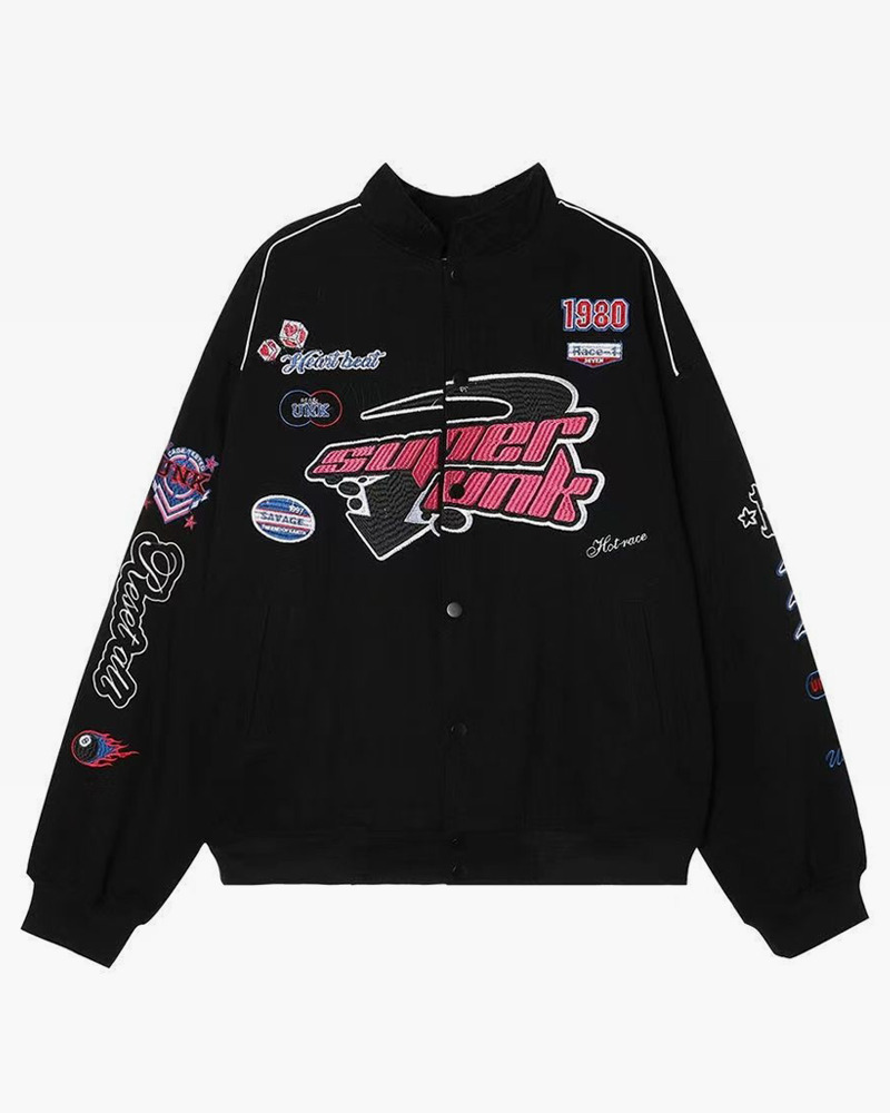 Vintage Racer Jacket - Y2K Summer, 90S Grunge, Retro Hip Hop, Pastel Goth, Y2K Party Outfit