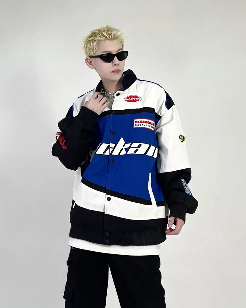 Vintage Racing Jacket - Y2K Summer, 90S Grunge, Retro Hip Hop, Pastel Goth, Y2K Party Outfit