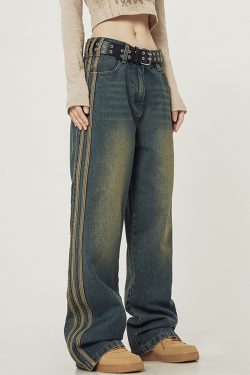 Vintage Wide Leg Jeans - Y2K Summer, 90S Grunge, Retro Hip Hop, Pastel Goth, Y2K Popstar Style