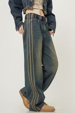 Vintage Wide Leg Jeans - Y2K Summer, 90S Grunge, Retro Hip Hop, Pastel Goth, Y2K Popstar Style
