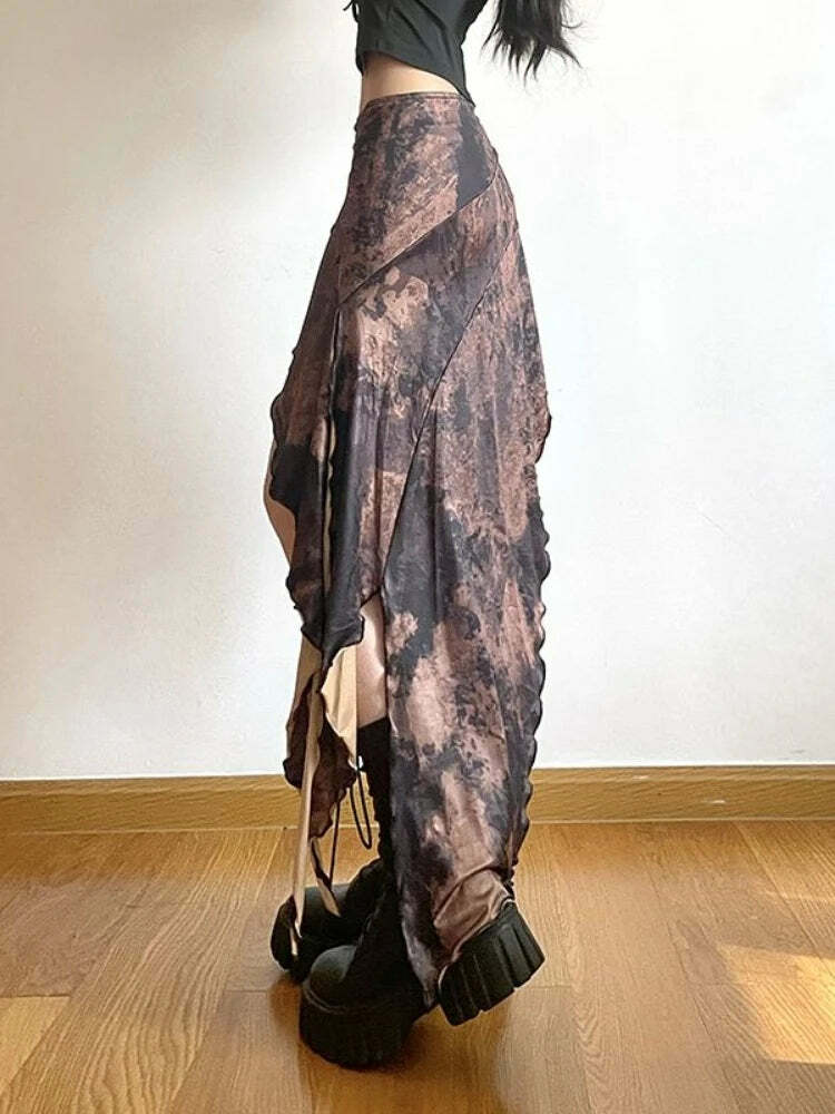 Vintage Y2K Grunge Irregular Ruffled Bandage Skirt - Retro 90S Summer Streetwear For Women