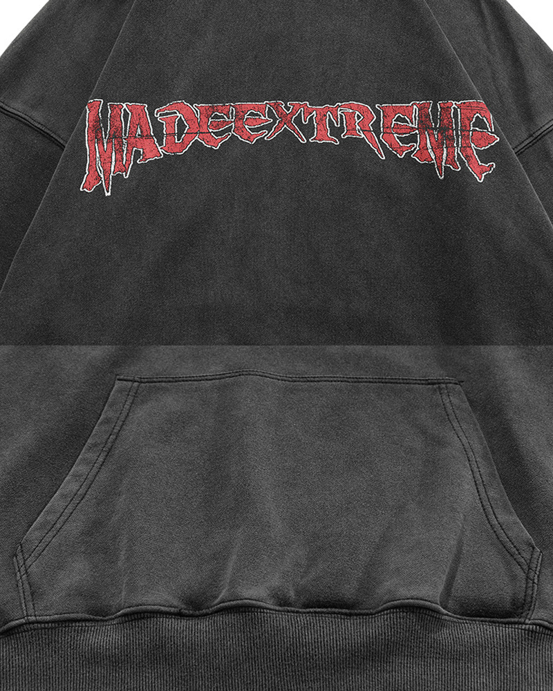 Washed Black Hoodie - Y2K Grunge, 90S Retro, Summer Outfits, Y2K Club & Party Fashion