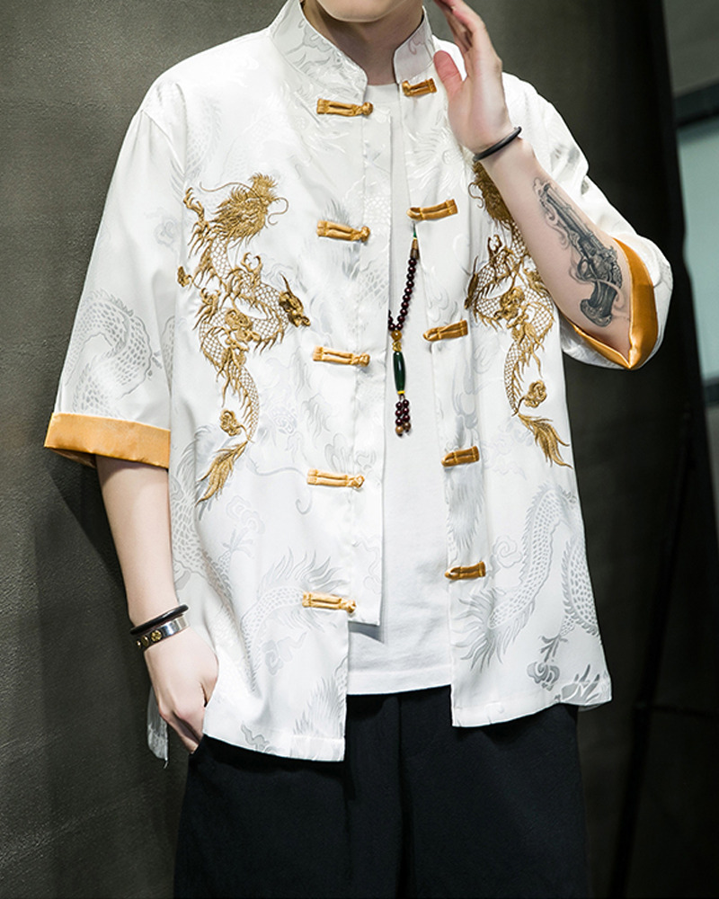White Embroidered Kimono Jacket - Y2K Summer, 90S Fashion, Grunge, Retro, Pastel Goth, Y2K