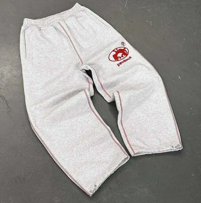 Y2K Aesthetic Striped Baggy Sweatpants - Hip-Hop Street Style, Grunge, Retro 90S Fashion