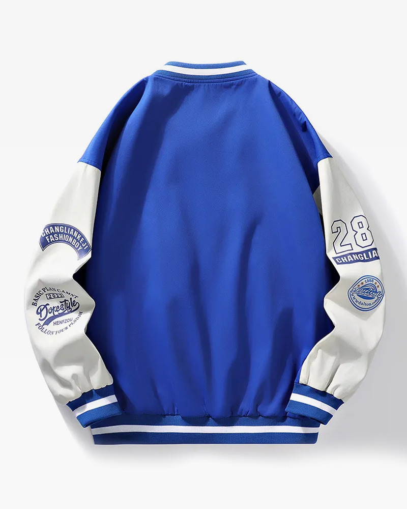 Y2K Blue And White Varsity Jacket - Retro 90S Fashion, Grunge, And Summer Y2K Outfits