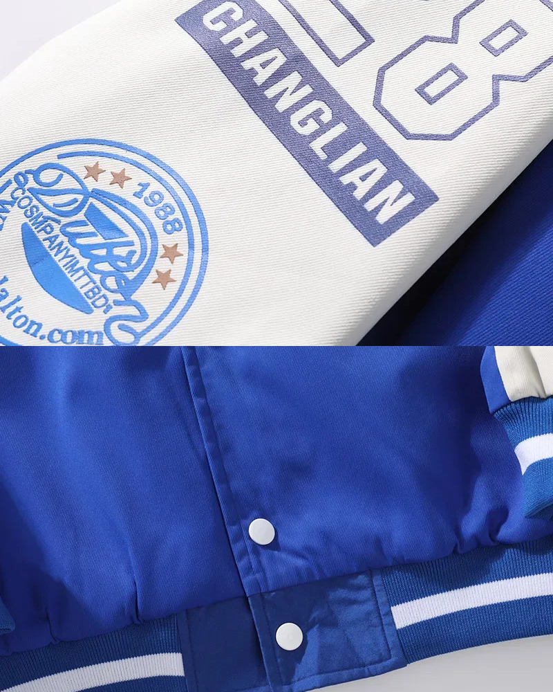 Y2K Blue And White Varsity Jacket - Retro 90S Fashion, Grunge, And Summer Y2K Outfits